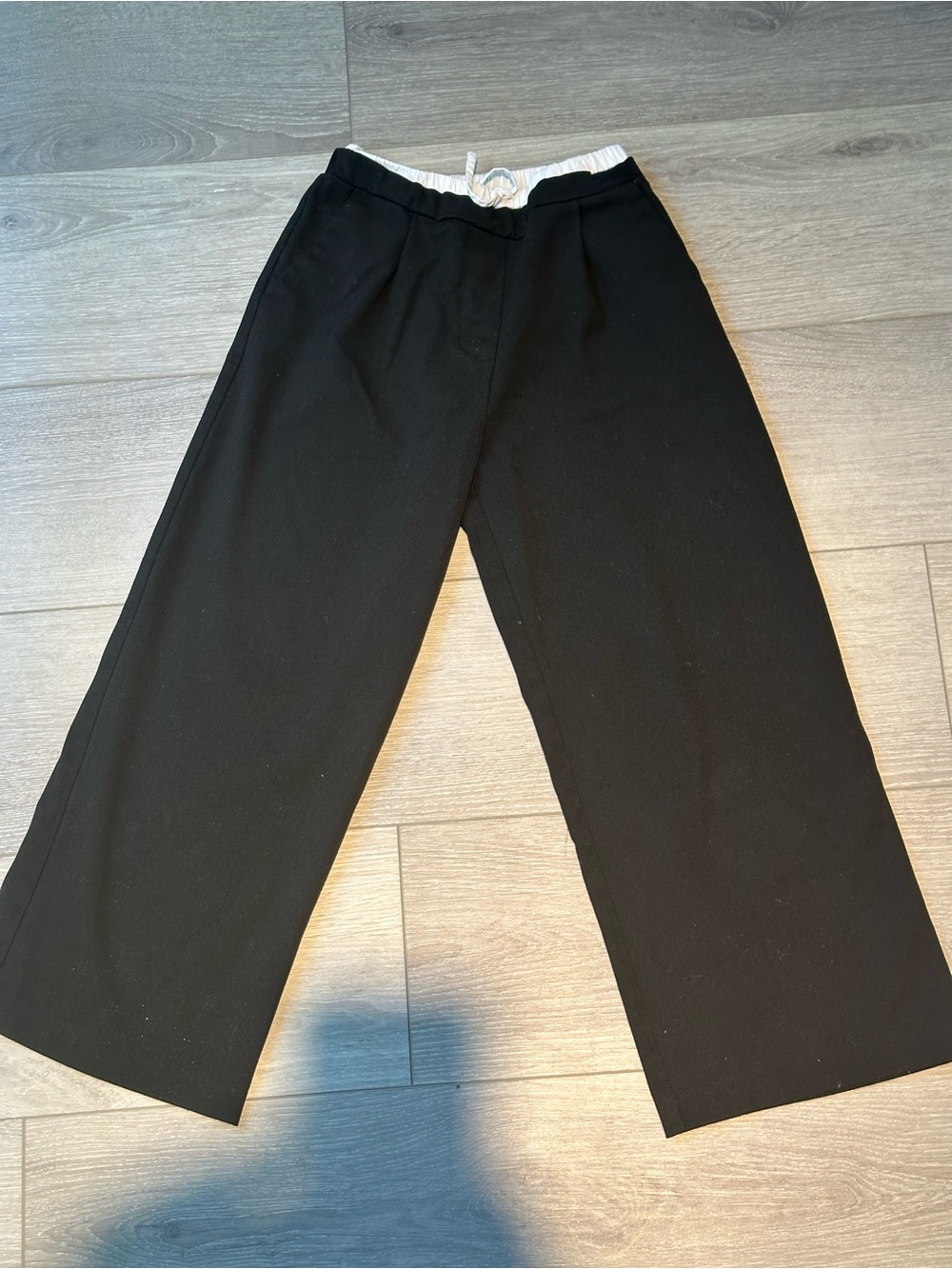 Zara Black Wide-Leg Kids Chinos with Elastic Waist